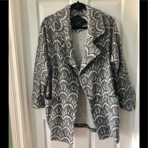 Anthropologie Grey Print Coat